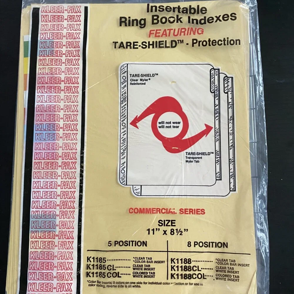 Vintage '80s Mylar Index Set – Tear-Proof Tabs & Sleek Style